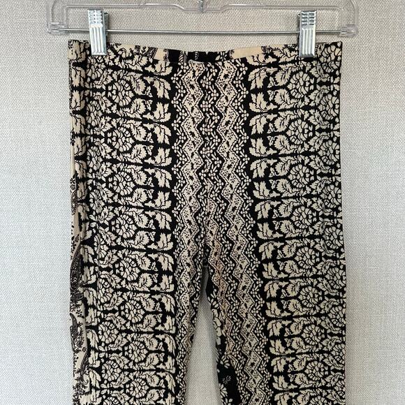 Novella Royale Janis Bell Flare Pants Black Cream Paisley Women’s Size Medium - Picture 3 of 7